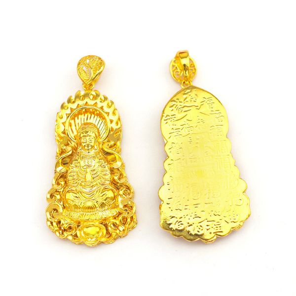 

not-fading thai hat-wearing 24k gold fashion hollow male guanyin vietnam necklace v4la, Silver