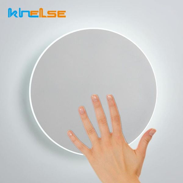 

modern led touch switch wall lamps indoor round bedroom bedside sconces living room stair aisle home decor acrylic wall lighting