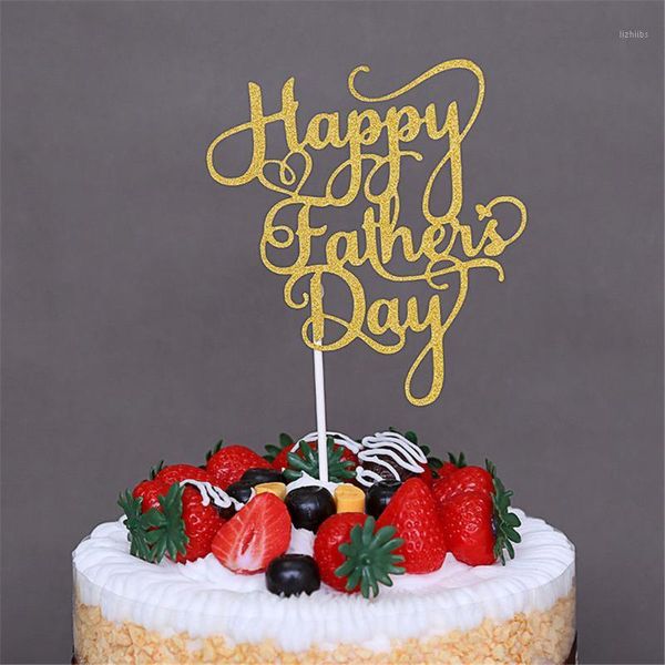 

1pcs happy father 's day gold paper cupcake ers mothers fathers day happy birthday cakes party gifts decoration1