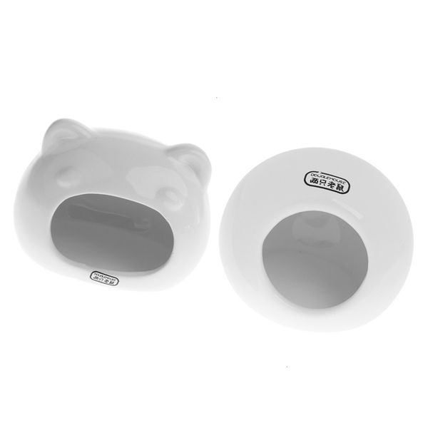 

pet 2 small ceramic sleep pcs bed hamster house cage nest bird ferret white