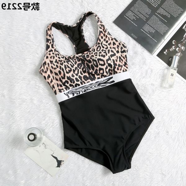 

2020 new fashion bb women's hollow out back leopard print one piece swimsuit