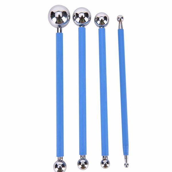 

4pcs/lot stainless steel molding ball sticks, sugarcarft fondant cake decorating kit, polymer clay tools kitchen acc jllaum
