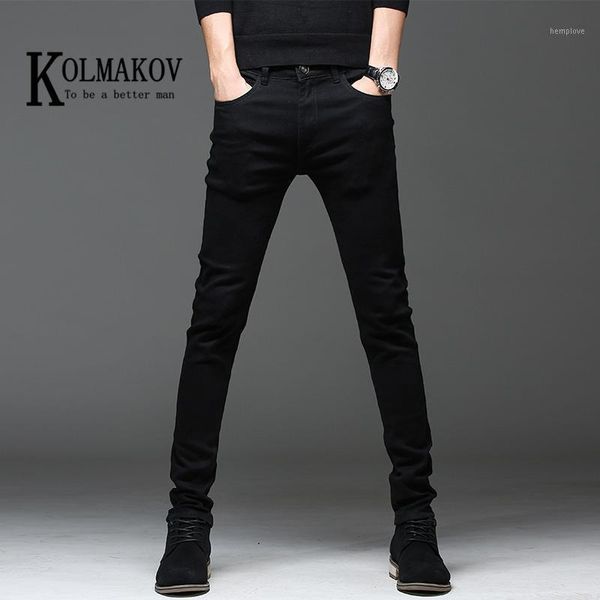 

kolmakov 2020 new arrival casual slim fit black men jeans classic fashion pencil pants male size 27-361, Blue