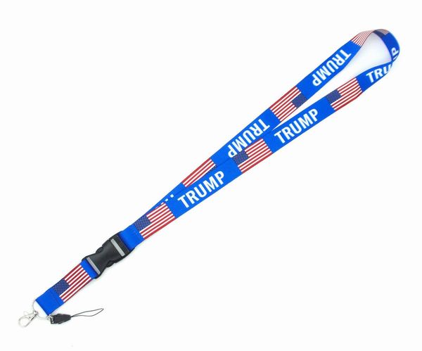 

factory7lefremovable 2 types flag trump lanyards of u.s.a the united states key chains badge pendant party gift moble ph, Silver