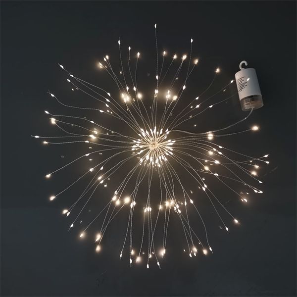 Christmas Fireworks Luzes 180 LED Senduring String Light 8 Modos com Controle Remoto Fada Garland Decoração de Natal para Home 201130