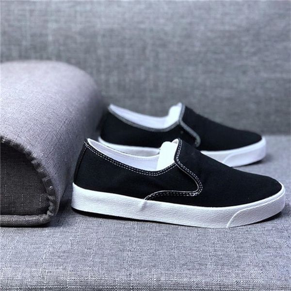 

2020 solid color canvas shoes for men and women joker set foot, Black