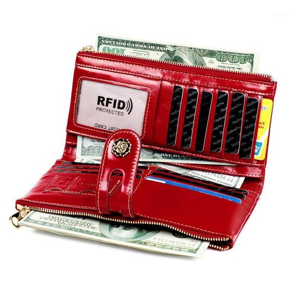 

wallets 2021 women fashion mobile phone long style coin purse card holder classic female zipper wallet women1, Red;black