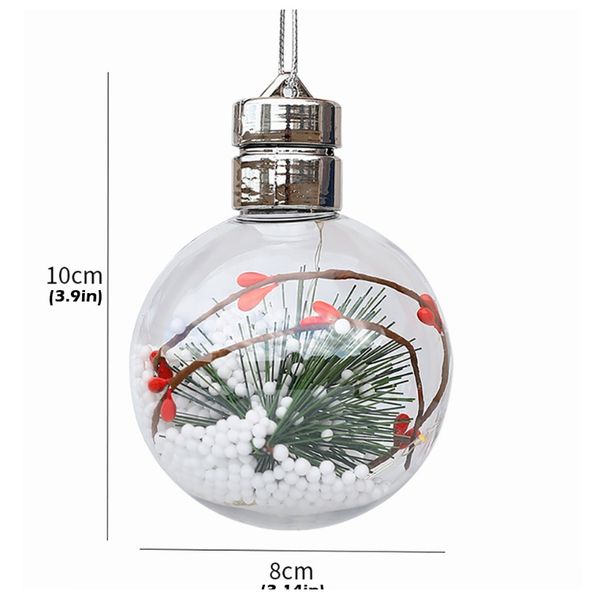 

рождественские висит сферические светодиодные светильники свадебные украшения прозрачные огни рождественская елка струны огни партии свадебн