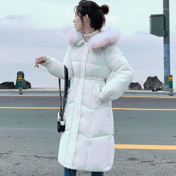 

women's down & parkas winter jacket women wadded ladies plus size 3xl womens big fur coat female 2021 hooded parka warm1, Black