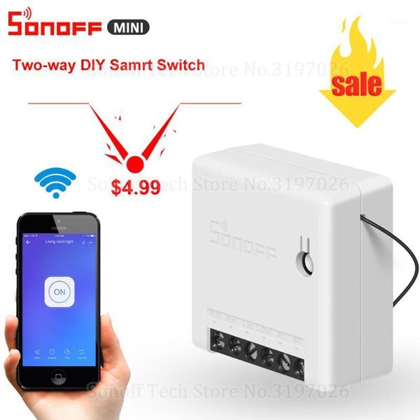 

smart automation modules itead sonoff mini two-way diy wifi switch small body remote control via ewelink app support alexa google home ifttt