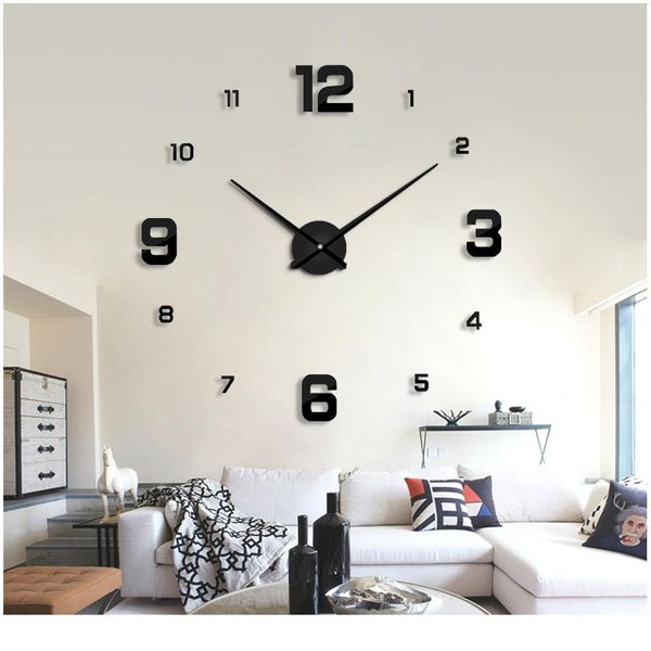 

2020 modern design rushed quartz clocks fashion watches mirror sticker diy living room decor new arrival 3d real big wa bbyklu