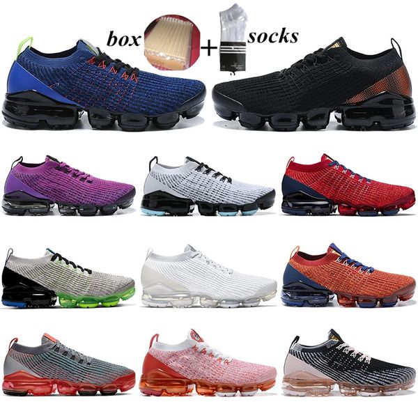 

with box mens running shoes fly 3.0 oreo black pink purple multi-color triple white south desert sand vivid sunset tint women trainers