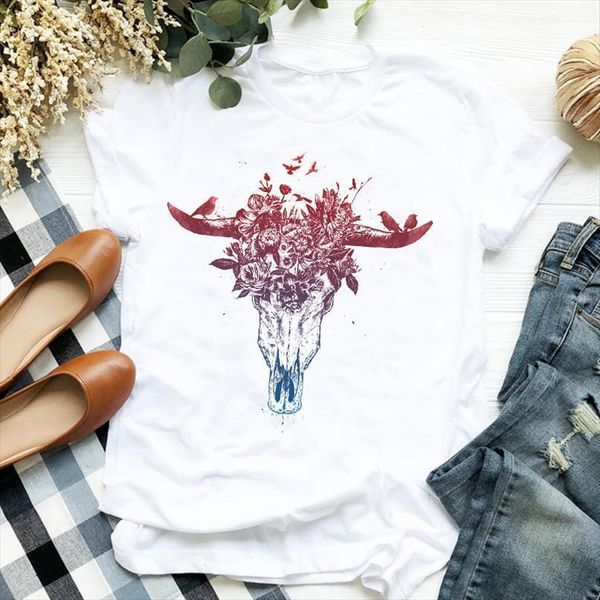 

women lady t shirt mountain trip printed tshirt ladies short sleeve loose tee shirt women female clothes graphic t-shirt, White