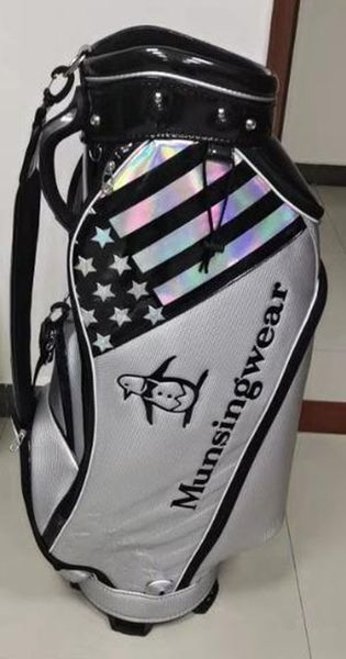 

tigeroar golf club bags high-end matte pu sliver with wheels black golfs stand bag