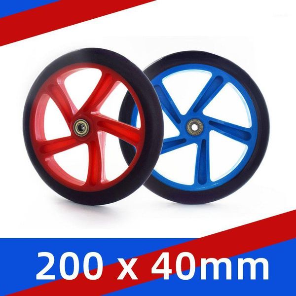 

skateboarding 20cm blue big wheel scooter wheels durable 20cmx4cm red pu elastic anti-vibration skating 200mm diameter cart abec71