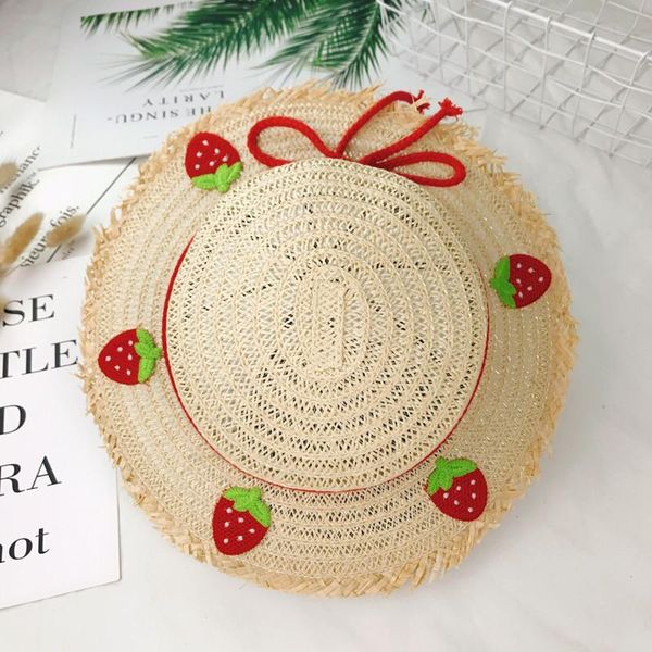

2020 fruit children summer straw hat sun hats for kids girls boys beach cap panama hat bone wmtwwn xhlove, Black;white