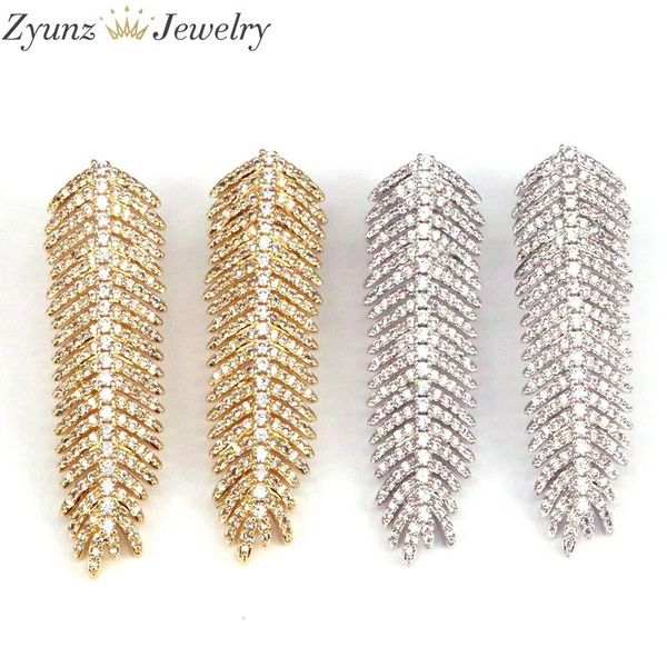 

3 pairs, trendy luxury leaf stud earrings for women romantic accessories for girls micro paved cz earrings jewelry, Golden;silver