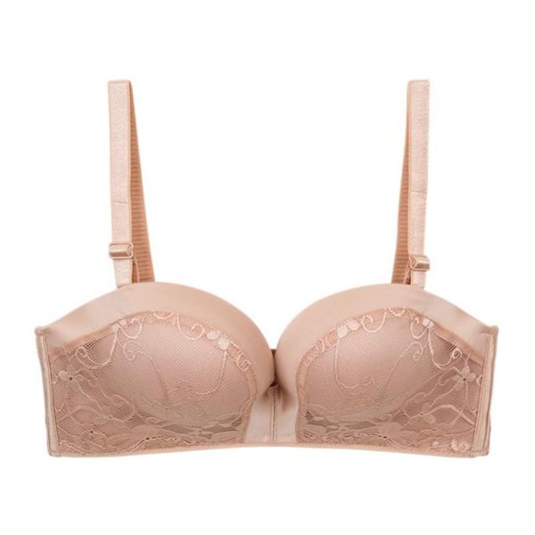 

women lingerie embroidery solid color bra push up underwear buckle female casual gathered brassiere est, Red;black