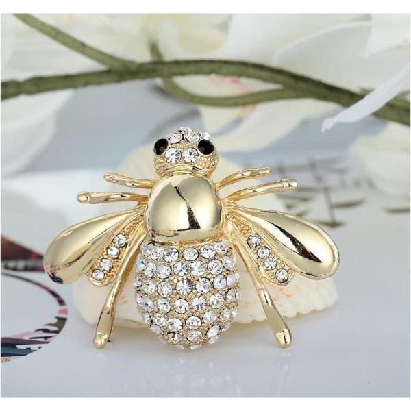 

cute bee brooch rhinestone suit collar pin long skirt cardigan pin selling cute artifact head whol sqcvsj new_dhbest, Gray