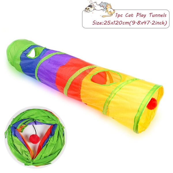 

cat игрушка multicolor interactivefoldable 2 отверстия cat tunnel с мячом котенок bulk смешные игрушки pet туннель cat игрушка аксессуары wm