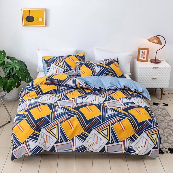 

bedding sets geometric flower plants set kids eu single bed cover bedclothes polyester children duvet for adults