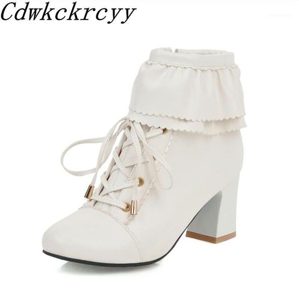 

boots winter pattern fashion round head high-heeled short cashmere keep warm pink sweet coarse heel women 34-431, Black