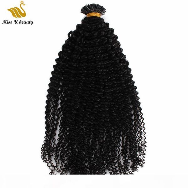 

hair extensions jerry curl afro kinky curl i tip virgin human hair natural black color 100g 0.5 0.8 1g per strand
