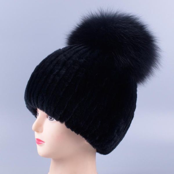 

beanie/skull caps wzlchina raglaido rex fur hat female korean fashion outdoor leisure thick warm ball, Blue;gray