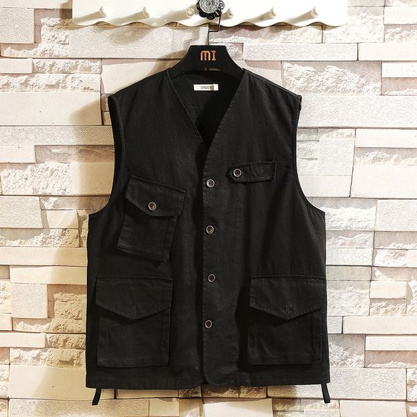 

2021 new autumn spring clothes sleeveless jacket vest black p thin fish size 5xl ib2c, Black;white