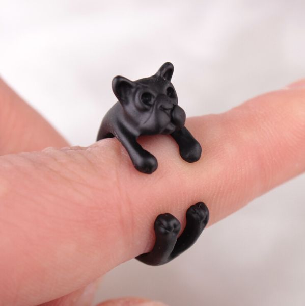 

новый панк стиль животных формы собаки манжеты кольцо для мужчин женские ювелирные изделия оптом горячие продажи милые животные точка манжет, Silver