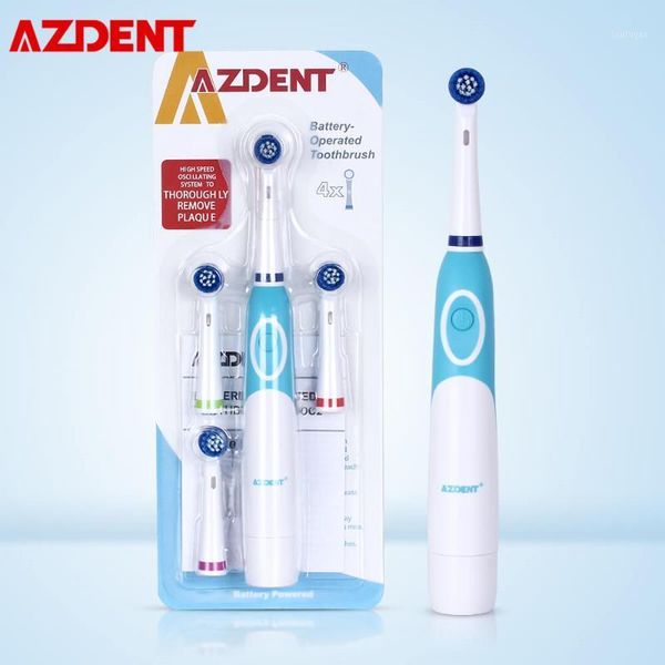 

smart electric toothbrush azdent rotating battery power with 4 brush heads oral hygiene care no rechargeable tooth cleaning1