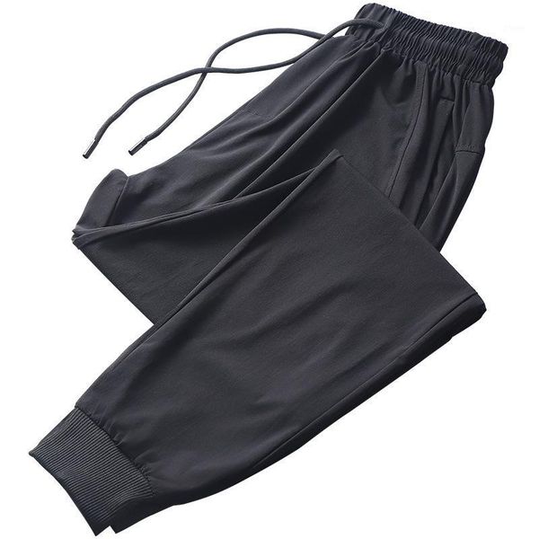 

new summer quick-drying men joggers stretch sweatpants men's jogger breathable trousers sporting clothing solid casual pants1, Black