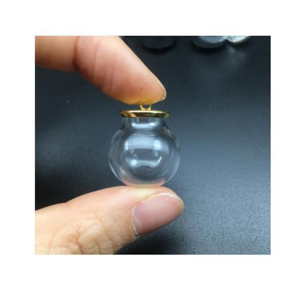 

5set 20*12mm hollow glass globe ball with silver/bronze/gold setting orb glass vials pendant glass bottle jewelry sqcevj, Black