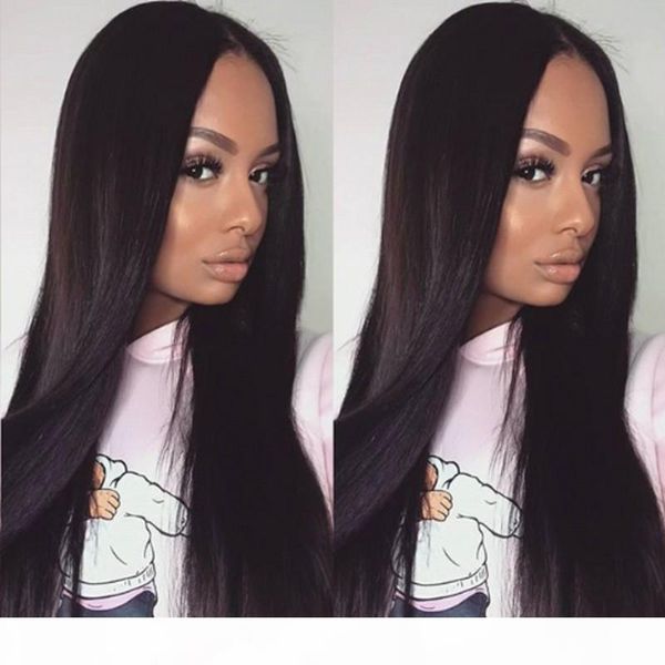 

lace wigs unprocessed virgin human hair mongolian straight lace front wig full lace wig for women, Black;brown