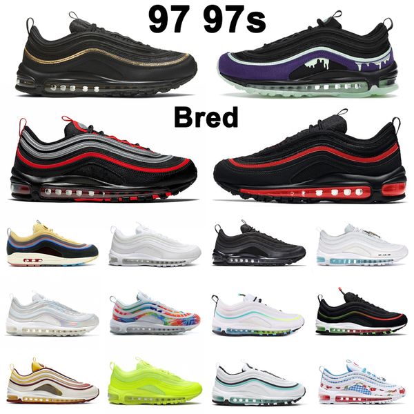 

worldwide 97 running shoes 97s bred sean wotherspoon halloween triple white black gold jesus tie dye usa men womens trainers sports sneakers