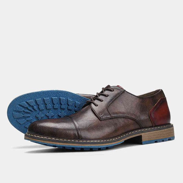 Scarpe eleganti Derby retrò da uomo Nuove scarpe casual Moda in pelle #AL6603 220223