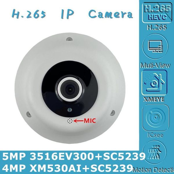 

integrate mic panorama fisheye 5mp 4mp ip ceiling dome camera 1.7mm 2592*1944 xm550+sc335e h.265 onvif cms xmeye irc p2p rtsp1
