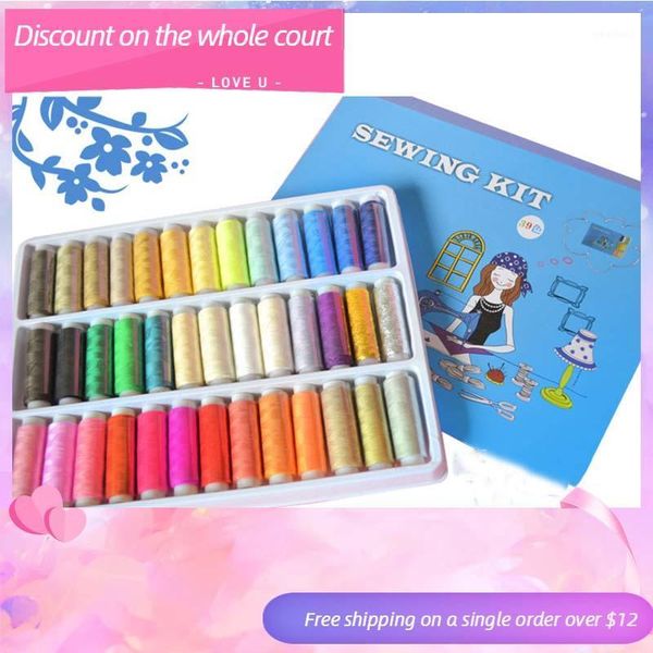 

yarn 39 pcs 200 yards sewing thread polyester machine embroidery threads hand durable diy craft patch supplies1, Black;white
