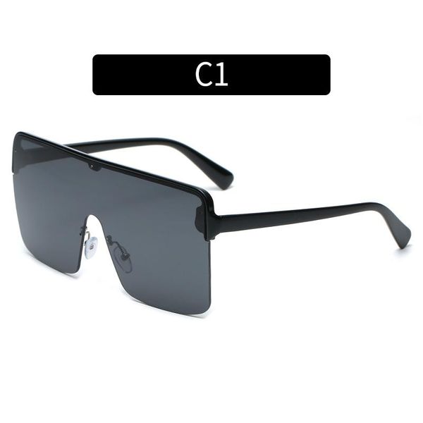 

one-piece street shooting women sunglasses european american fashion all-match men's sun glasses driving oversized uv400 oculos, White;black