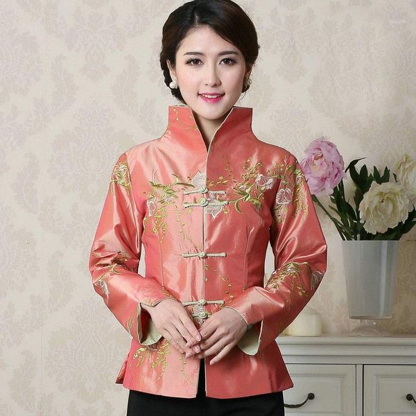 

tangsuit chinese jacket coat floral traditional oriental clothing for women vintage party fashion jacket wushu hanfu embroidery1, Black;brown