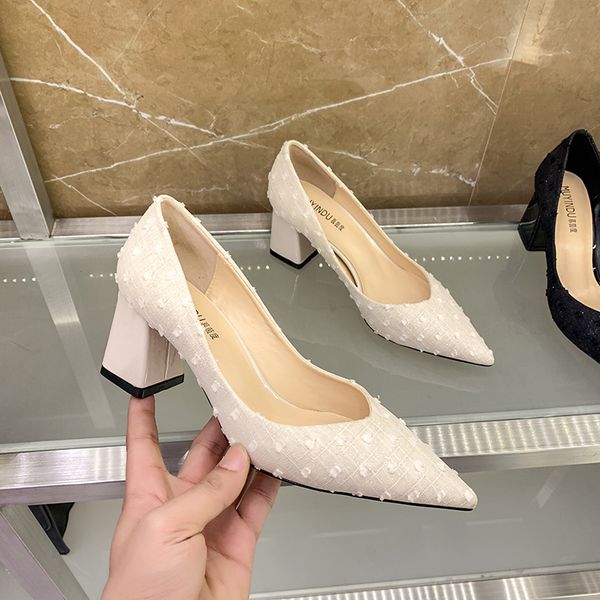 

the bride bridesmaid high chunk heel sandals women dress shoes plaid hairball designer shoes wedding party occupation sandal big size, Black