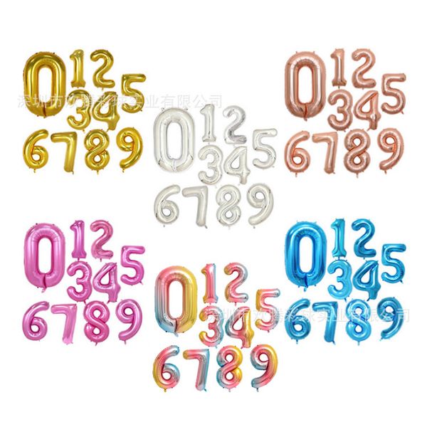 

40 inch helium air balloon number shaped gold silver inflatable ballons birthday wedding decorationparty supplies event