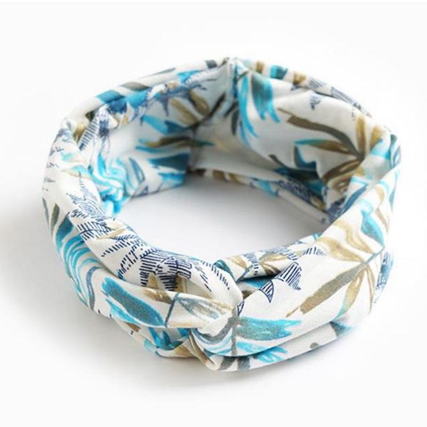 

women fitness headband floral prints stretch turbans cross knot hair band yoga sports hair bands hair accessories 56 designs, Slivery;white