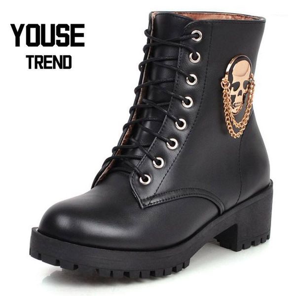 

boots pre-sale women's metal decoration women high winter platform gothic goth platform1, Black