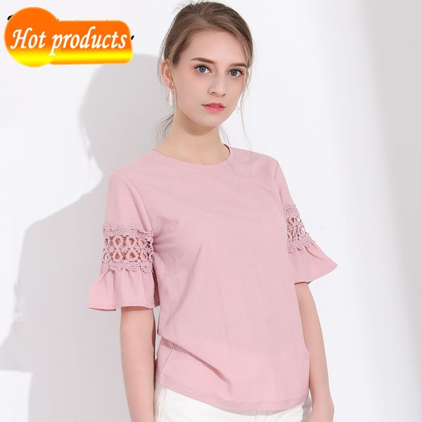 

summer shirt for basic solid color ladies'short-sleeve shirts femme women's clothes 2020 hfqn, White