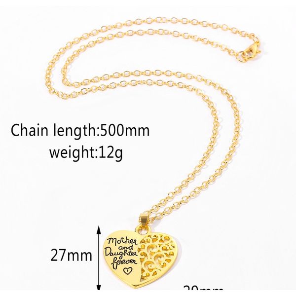 

фабрика мать и дочерние сердца ожерелье женские сплава писем подвесной фабрика мать ббывуву, Golden;silver