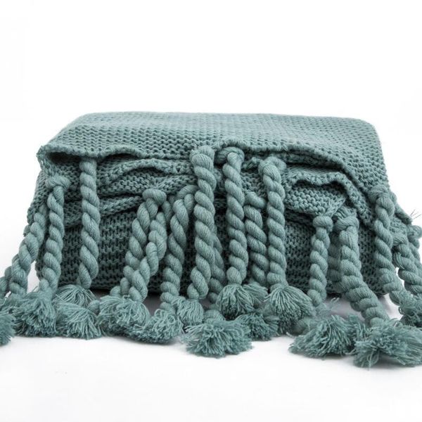 

tassel knitted all season popular home bed furniture blanket shopping women manta comforter drop covering