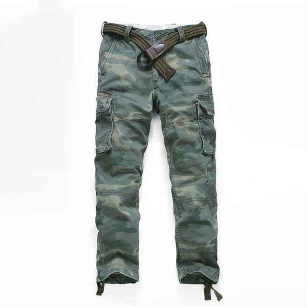 

men's camouflage pants vintage cargo trousers fashion sports pants with belt straight long tactical camo plus siz, Black;green