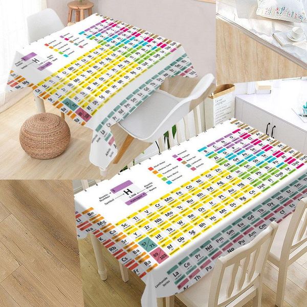 

table cloth periodic of elements tablecloth simplicity pattern oxford fabric dustproof dinner party decoration cover