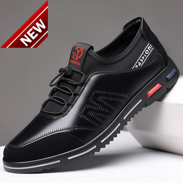 

2021 spring autumn men's versatile business casual with soft soled formal clothes and fashionable dad's shoes, Black